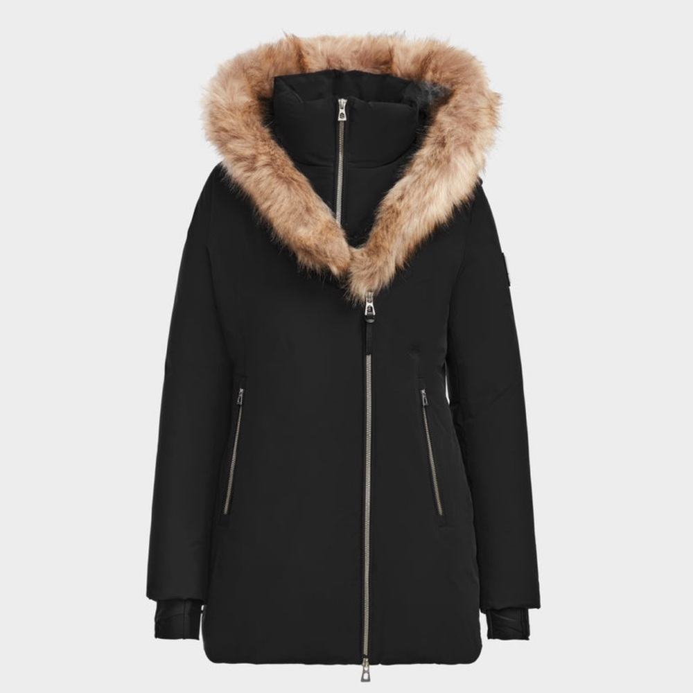 Women's Black Fur-Trimmed Parka